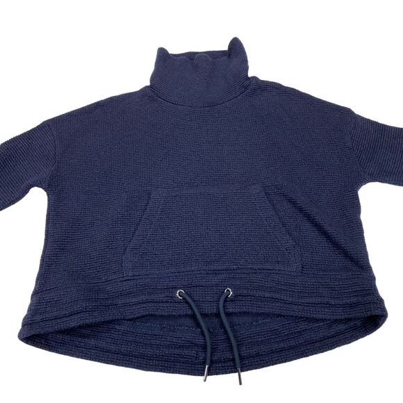 Sweaty Betty Sweatshirt Womens Navy US 8-10 Boucle Funnel Neck Cropped Pullover - Picture 16 of 16